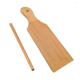 Baking Tools Pasta Plate Spaghetti Noodle Wooden Gnochi Board Rolling Pin Maker Kitchen Household Pole Making Tool