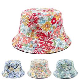 Wide Brim Hats 2023 Spring Cotton Cartoon Print Bucket Fisherman Outdoor Travel Sun Hat for Men and Women 160 G230603