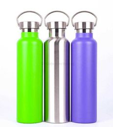 hot 18oz straight flask stainless steel Double Vacuum Cup hot Outdoor sports kettle thermos cups straight beer mug with handle