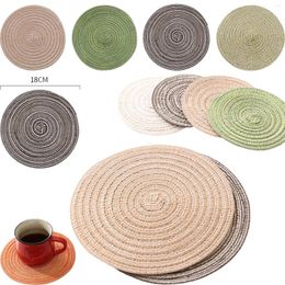 Table Mats Braided Round Non-Slip Pads Heat Insulation Soft Potholders Anti-Skid Mat Kitchen Accessories Decor Home