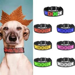 Collars USB Charging LED Display Pet Dog Collar Waterproof Bluetooth Programmable Dog Collars LED Board Adjustable Dog Name Sign