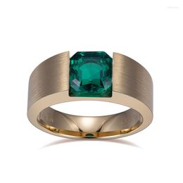 Cluster Rings Classic Design Customized Men Ring 18K Columbia Emerald