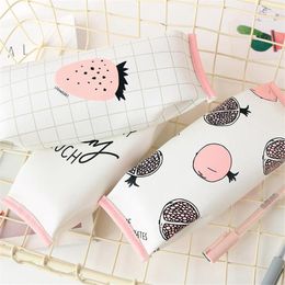 1pcs/lot Cartoon Pink Fruit PU Style Zipper Pencil Case Cute Stationery Storage Bag Nice Gift Bags Estuche Escolar Pouch