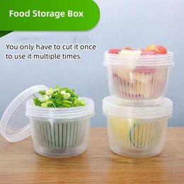 Storage Bottles Double-decker Food Box Portable Refrigerator Freezer Sub-Packed Fresh-keeping Drain Fruit Onion Clear Kitchen Tools