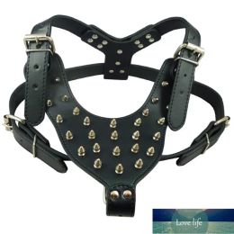 Classic Large Dog Rivets Spiked Studded PU Leather Dog Harness for Pitbull Large Breed Dogs Pet Products