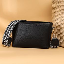Evening Bags Cowhide Leather Crossbody For Women 2023 Solid Colour Soft Genuine Shoulder Messenger Bag Ladies Handbags Pouch