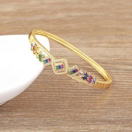 Bangle AIBEF Luxury 5 Colour Sparkling Rhinestone Bracelet Women Copper Beautiful Lovers Charm Crystal Accessories Gift