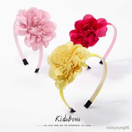 Hair Accessories 1pcs Solid Flower Headbands for Girls New Handmade Hairbands Hoop Headwear Kids Bands Wholesale