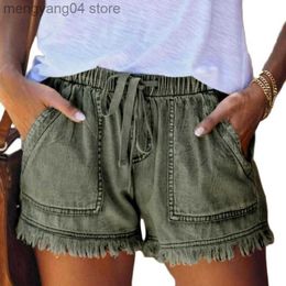 Women's Shorts female fashion casual summer cool women denim booty Shorts high waists fur-lined leg-openings sexy short Jeans T230603