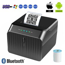 Printers Thermal Stickers Printer SelfAdhesive Mini Label Maker Printer Machine Labeling Bluetooth 2050mm Label Paper For Android IOS