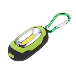 COB LED Flashlight Light 3-Mode Mini Lamp Key Chain Ring Keychain PVC Lamp Torch Keyring outdoor camping portable torch