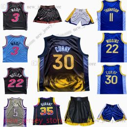 Stephen Curry Jersey Custom Youth Printed Basketball Kevin Durant Jerseys Jimmy Bam Butler Adebayo Klay Thompson Andrew Wiggins Chris Paul Shorts S-XL