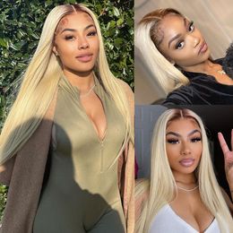 30 40 Inch 1B 613 Lace Front Wigs 13x4 Ombre Blonde Human Hair Wig Brazilian 13x6 Bone Straight Lace Frontal Wigs Remy