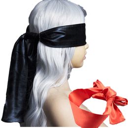 Sleep Masks Black Latex Eye Mask Bondage Belt Handcuff Belt Sexy Eye Patch Mask Flirt tie bind up Sex Toys Women J230602