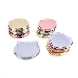 Makeup Tools Foldable Stainless Steel Makeup Mirror Mini Round Makeup Vanity Mirror Portable Double-sided Mirror Pocket Cosmetic Mirror J230601