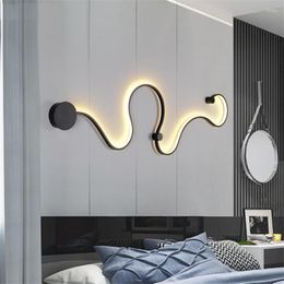 Wall Lamp Nordic LED Lamps For Bedroom Study Living Balcony Room Acrylic Home Decoration Lights Iron Body Sconce Fixtures