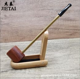 Smoking Pipes Vintage Pear Copper Rod Mini Pipe Solid Wood Smoking Set