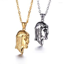 Pendant Necklaces Stainless Steel Jesus Piece For Men Christian Jewellery Drop