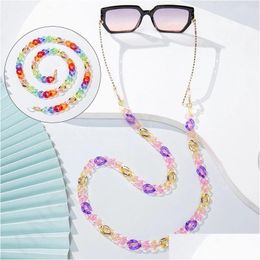 Eyeglasses Chains Glasses For Women Men Lanyards Neck Strap String Holder Fashion Eyewear Acrylic Sunglasses Chain 73Cm Drop Deliver Dhbip