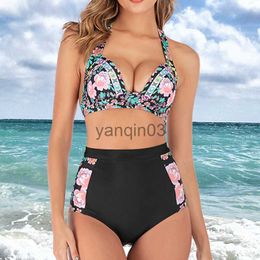 Women's Swimwear Plus Size Bikinis 2022 Push Up Swimsuit Women Halter Swimwear Female High Waist Bathing Suit Bathers Mayo Biquine XXL J230603