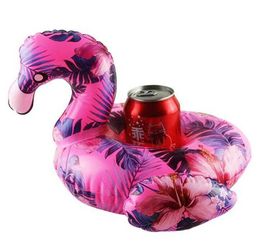 2019 new style swim pool floating cup mat big sizes flamingo swan whale animal drink beverages cup holder kids beach toy