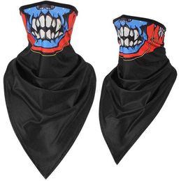 3D Skull Motorcycle Balaclava Magic Scarves Moto bike Neck Gaiter Tube Scarf Outdoor Sports cycling running Bandana Biker Ear Face Cover Mask ice Silk Sun Masks