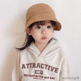 Hair Accessories Solid Color Baby Baseball Cap Summer Wide Brim Sun Hat for Girls Boys Adjustable Children Fisherman Hats