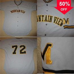 Xflsp GlaMit Mountain View High School #72 Baseball Game Worn Jersey 100% Stitched Custom Baseball Jerseys Any Name & Number vintage