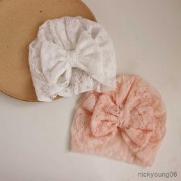 Hair Accessories Summer Baby Hat Cute Bow Turban Newborn Princess Indian Cap Lovely Bowknot Girls Elastic Headwrap Kid Beanies Caps