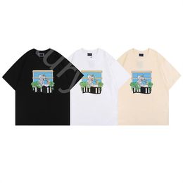 Loose Summer Solid Colour T-Shirt Men's New High Appearance Level Men's Sports T-Shirt Cotton Letter Print Exquisite T-Shirt Retro Light Luxury Casual Fashion T-Shirt S-XL