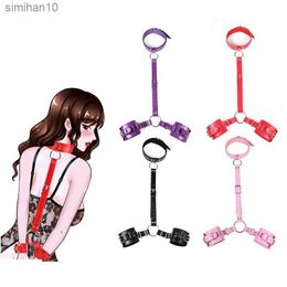 Massage Backhand tied Bdsm Bondage Restraint with Collar and Hands Slave Fetish Bondage Gear Erotic Sex Toys For Couples Adult Game 5 Colours In Stock L230518