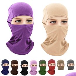 Beanie/Skull Caps Uni Women Men Outdoor Sports Clava Fl Neck Face Er Head Scarf Turban Hat Windproof Cycling Motorcycle Ski Protecti Dhilo