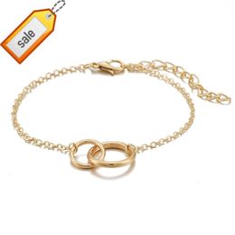 6 pcs/set pure real solid yellow rose white gold cheap rope snake chain bracelets women girls beauty leaf geometry