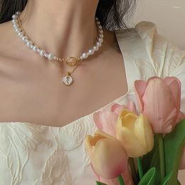 Necklace Earrings Set Double Layered Pearl Rose Pendant With A Luxurious And Vibe Collarbone Chain