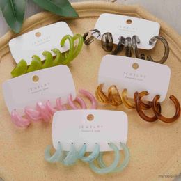 Charm Pairs/Set Earring for Women Sweet Color Hoop Earrings Set Trendy and Summer Jewelry R230603