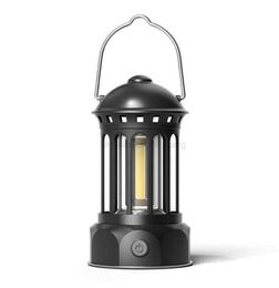 Retro USB rechargeable camping Lantern Portable outdoor COB flashlights lights Hanging Lanterns for Hiking Travelling Alkingline