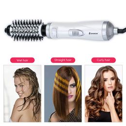 Curling Irons Hair Straightener Brush Curler Dryer Air Comb 3 in 1 Rotating Electric Negative Ion Styler Blower 230602