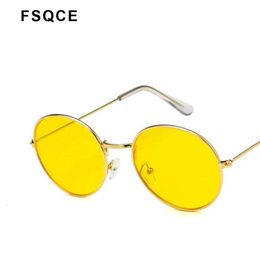 Sunglasses FSQCE Summer Retro Round Brand Designer Men Women Vintage Circle Black Red Pink Lens Sun Glasses UV400