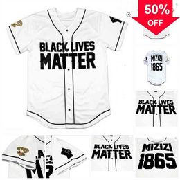 Xflsp GlaC202 Men Women Youth Mizizi 1865 Special Edition Black Lives Matter Baseball Jersey White Color Fast Shipping