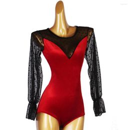 Stage Wear Bodysuit For Latin Dance Competition Dresses Waltz Tango Standard Flamenco Costume Customize