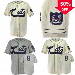 Xflsp GlaA3740 Kansas City Katz 1961 Road Home Jersey 100% Stitched Embroidery Vintage Baseball Jerseys Custom Any Name Any Number Mne Women Youth