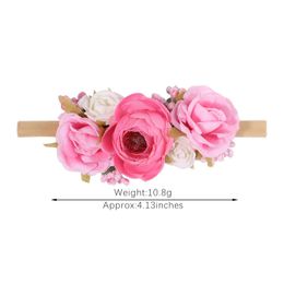 2PCS Hair Accessories 1Pcs Baby Girl Cute Flower Headband Elastic Band Newborn Head Headwear Kids Christmas Gifts