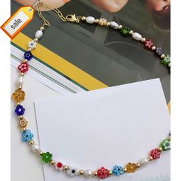 Go2boh Natural Fresh Water Pearl Gold Bead Chain Choker Necklace For Women Boho Summer Fashion Jewellery