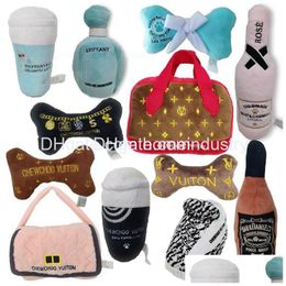 Dog Toys Chews Designs Libation Station Collection Unique Squeaky Parody Plush Dogs Toy Bones Handbag Cup Per 12 Co Dhmst