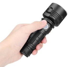 Flashlights Torches 8000 LM Powerful XHP70 LED Torch Rechargeable Lamp High Power Tactical Zoom Flashlight Lights Alkingline
