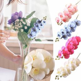 Decorative Flowers Fall Mantle Decorations For Home Periwinkle Water Velvet Phalaenopsis High Simulation Chinese Wedding