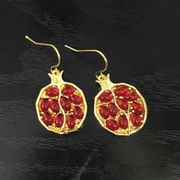 Stud Vintage Fruit Fresh Red Pomegranate Classic Colorful Resin Garnet Pendant Earrings Best Gift for Women G230602