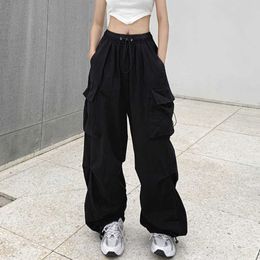 Pants Capris Lucy Y2K street clothing goods Women's casual bag with large pockets wide legs Trousers women's straight running pants P230602