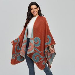 Scarves 2023 Shawl Women's Autumn And Winter Warm Cape Scarf Split Fashion Travel Pattern