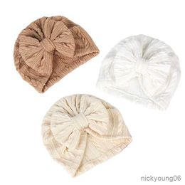 Hair Accessories Cute Big Bows Baby Hat Turban Soft Newborn Girls Cap Beanie Solid Colour Infant Head Wraps Children